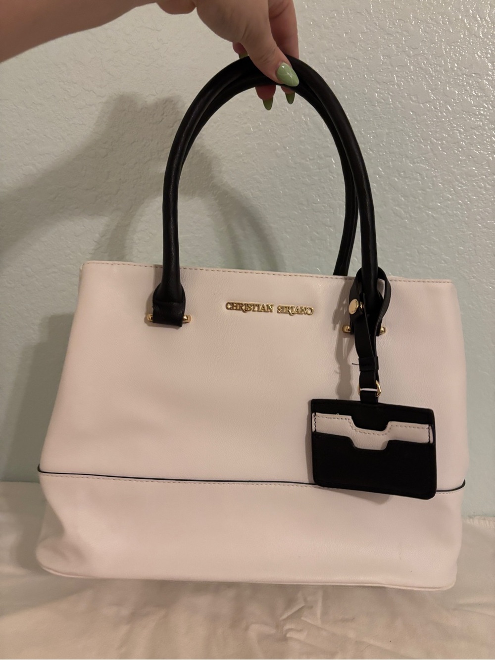 Christian Siriano Black & White Two-Tone Satchel